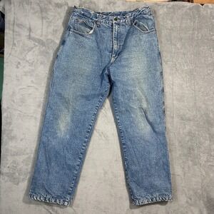 Smiths Workwear Mens Fleece Lined Jeans Blue Denim Insulated 36x30 Relaxed Fit